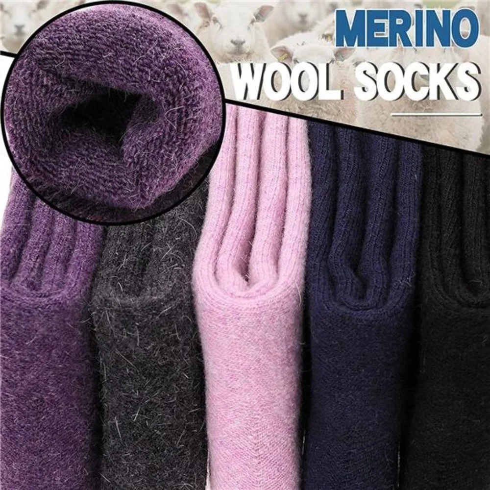 5 Pairs Women's Thermal Hiking Winter Boot Warm Thick Cozy Crew Comfy Socks